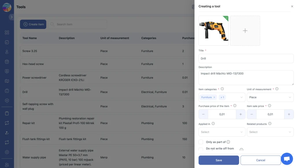 Inventory drill tool