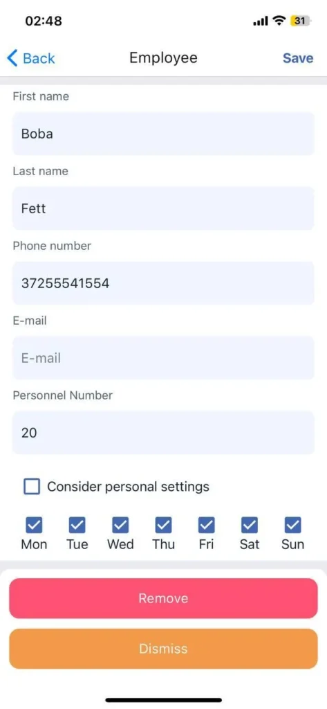 Shifton Field Service Employee Profile Management