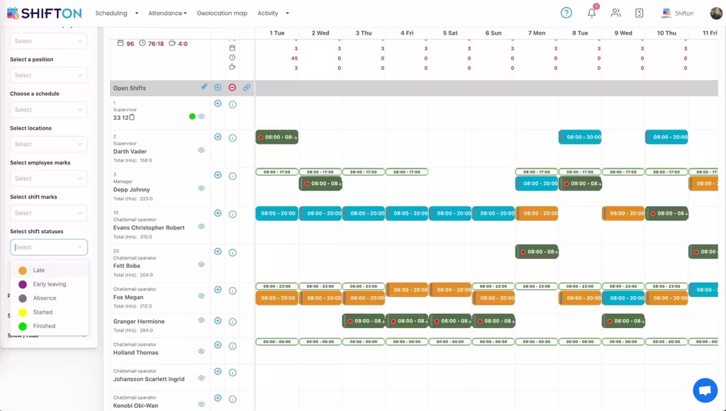 Constructeur de planning par glisser-déposer pour tous les secteurs