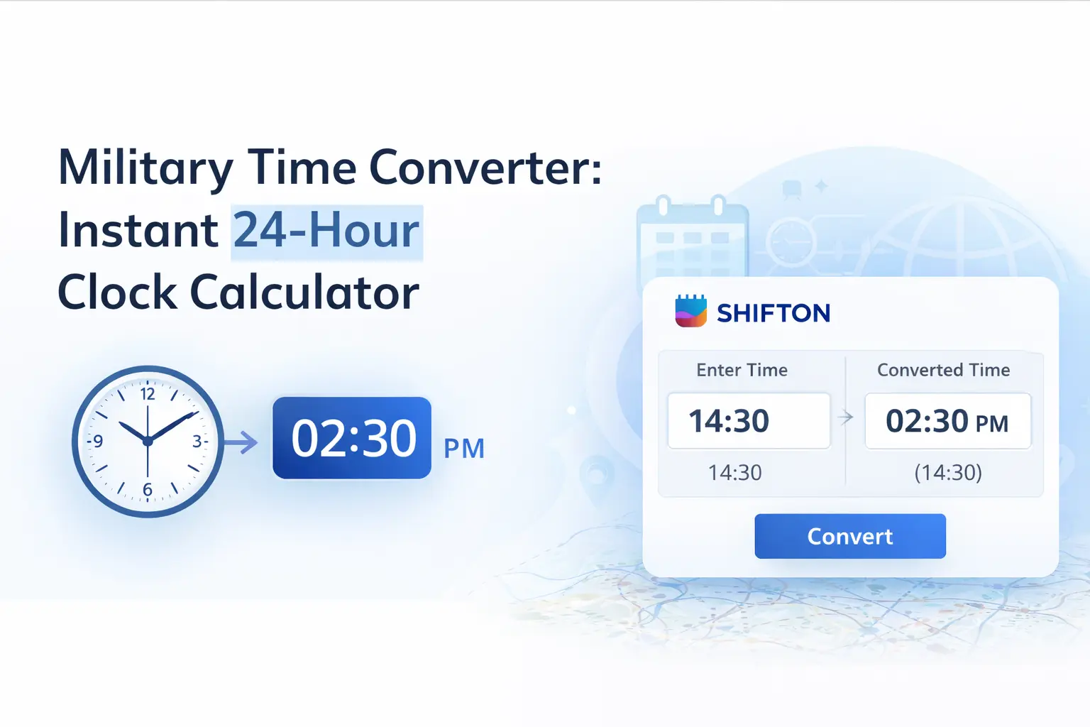 Military Time Converter tool with 24-hour to 12-hour clock conversion interface