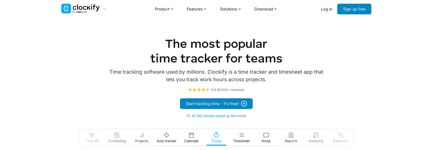 Application de pointage gratuite Clockify pour utilisateurs illimités