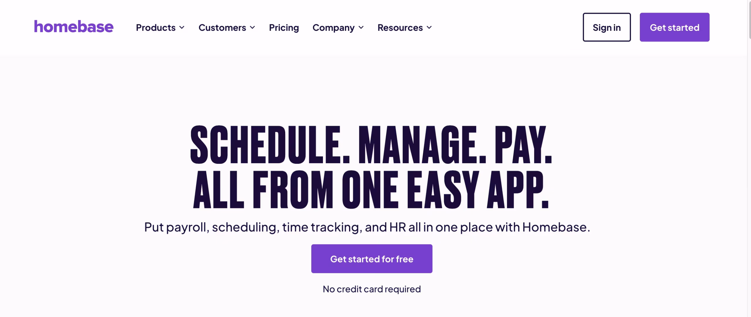 Homebase scheduling software showing weekly team schedule and time clock for small business