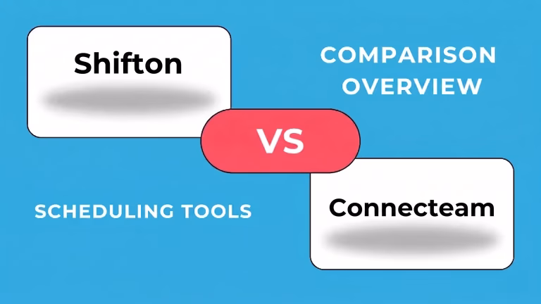 Shifton vs Connecteam comparison chart showing scheduling features and pricing