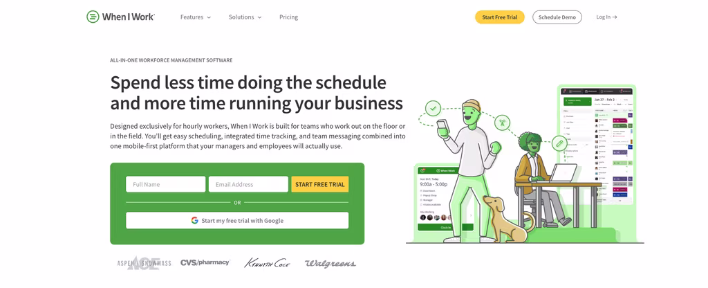 When I Work time clock and shift scheduling app for small business