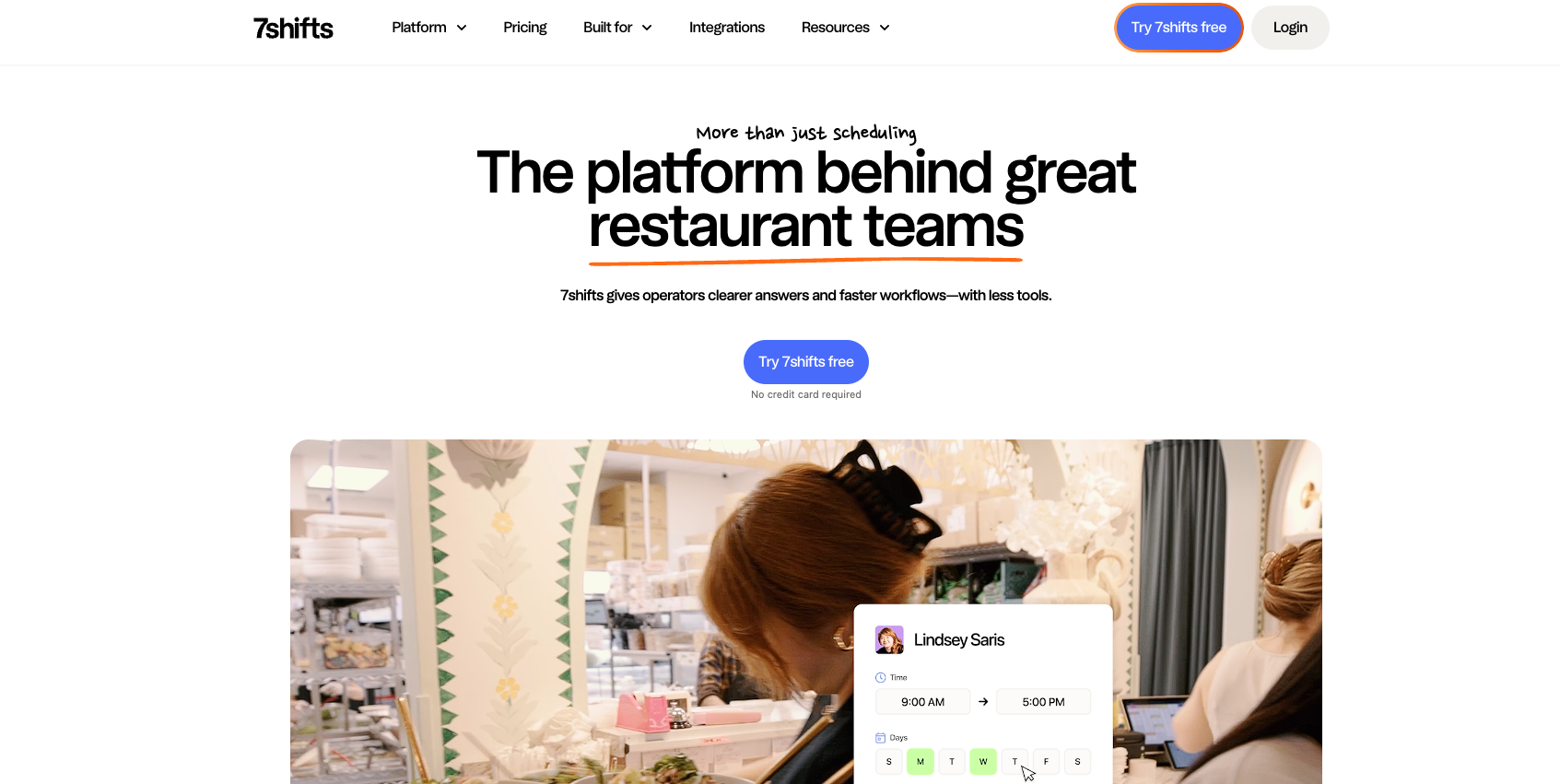 7shifts - restaurant catering software for scheduling and communication 7shifts restaurant catering software interface showing employee scheduling and team chat