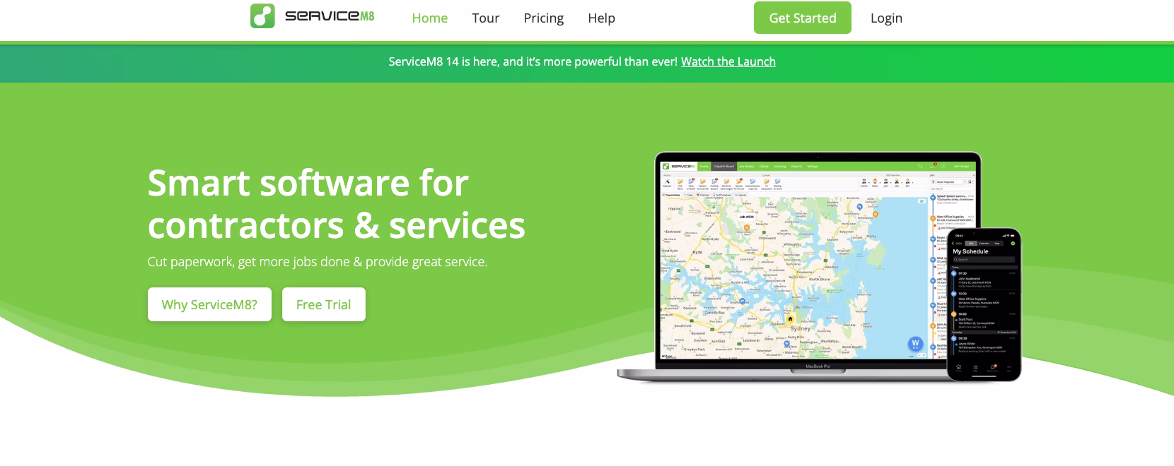 ServiceM8 डैशबोर्ड - छोटी क्लीनिंग टीमों के लिए मोबाइल फील्ड सर्विस सॉफ्टवेयर