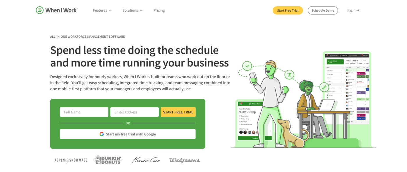 When I Work roster scheduling app with mobile-first design and team messaging for retail and hospitality