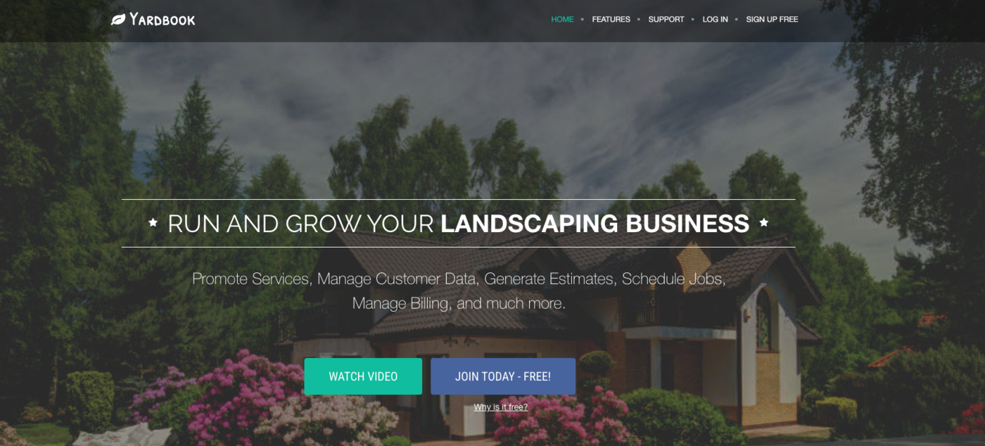 Yardbook free lawn care and gardening business software with customer management, scheduling, and invoicing for solo operators