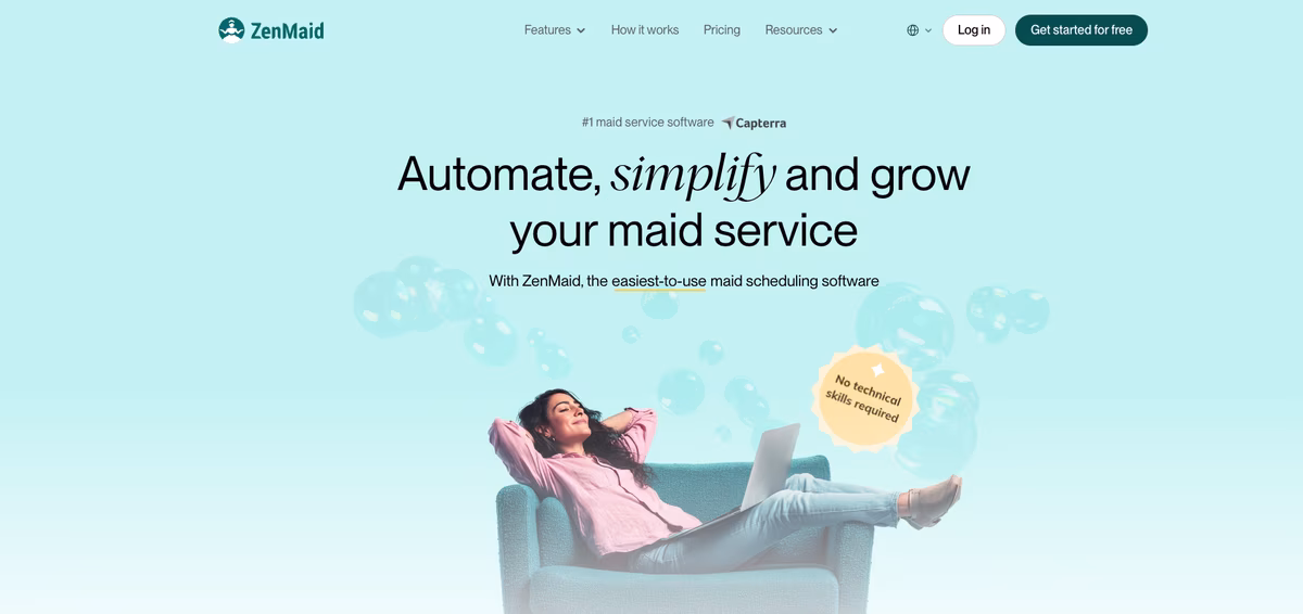 ZenMaid - Cleaning Business Software ZenMaid dashboard - maid service scheduling software for residential cleaning
