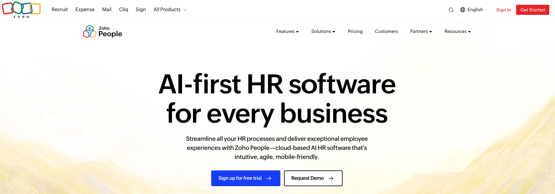 Zoho People HR management platform - affordable BambooHR alternative for small teams