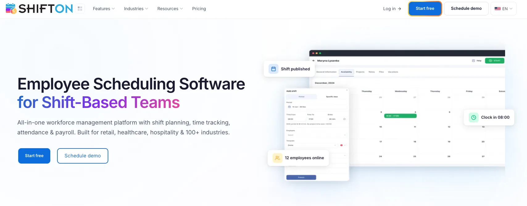 Shifton - free construction crew scheduling and time tracking Shifton construction crew scheduling and time tracking dashboard for free construction management