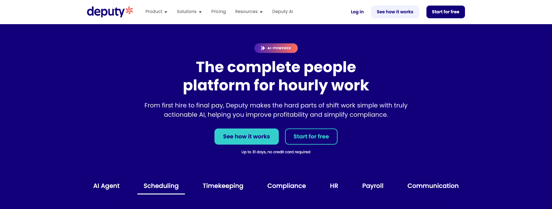Deputy employee scheduling and time tracking software for healthcare