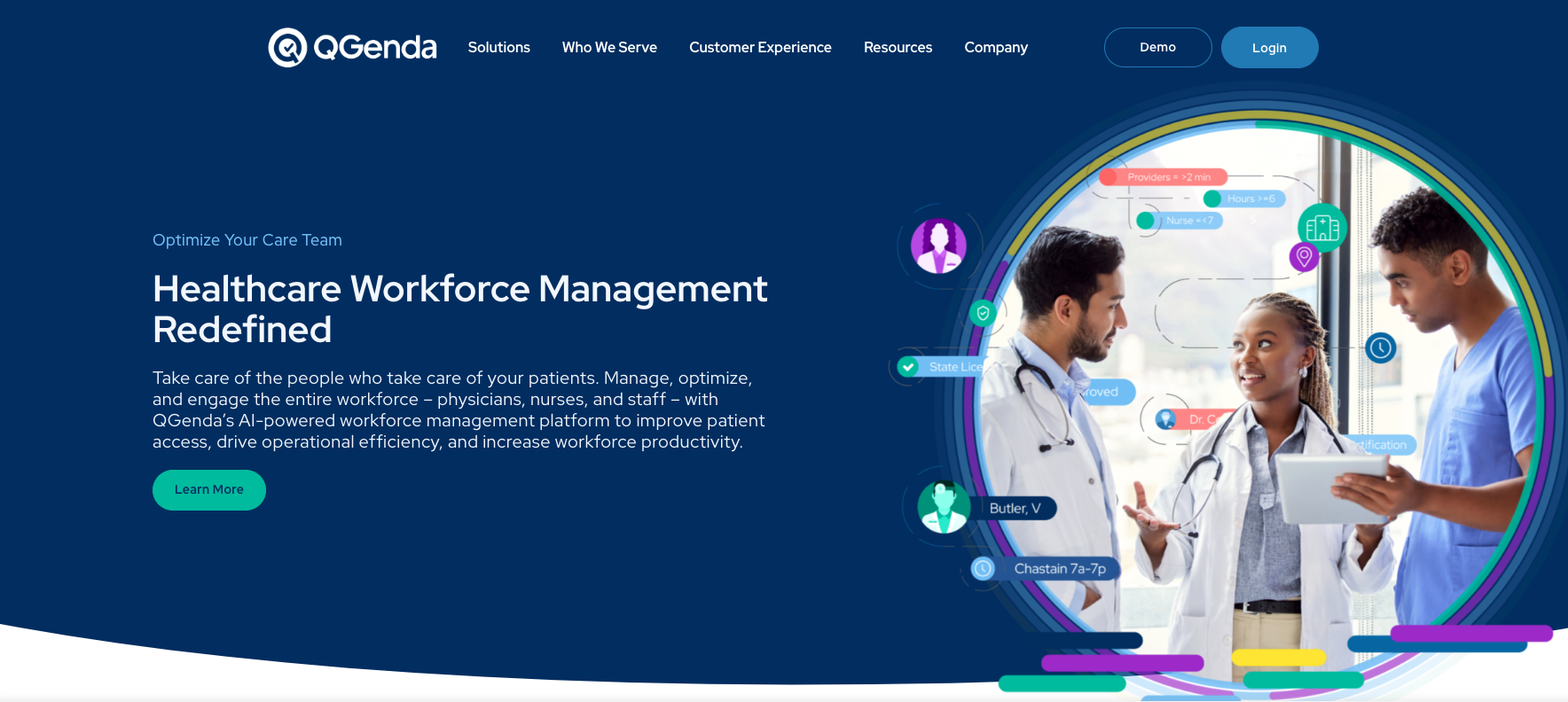 QGenda physician scheduling and credentialing software dashboard