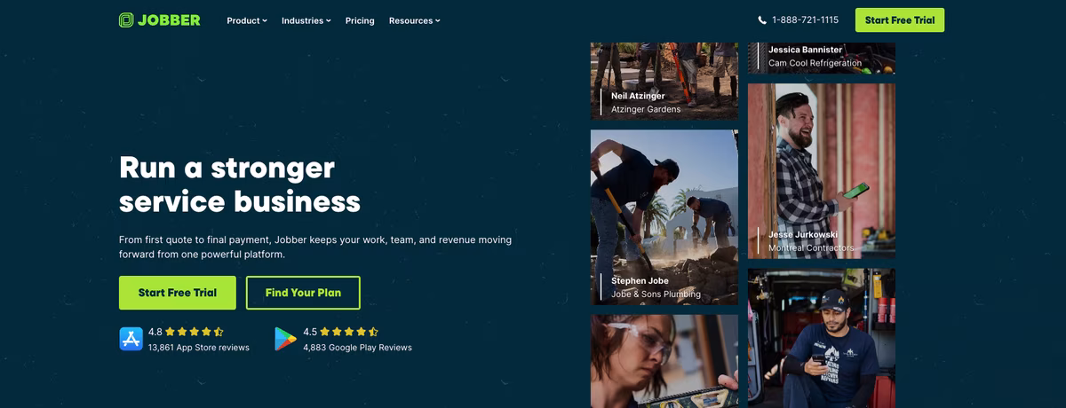 Jobber field service software for cleaning businesses Jobber software showing quoting, scheduling and invoicing for a cleaning business