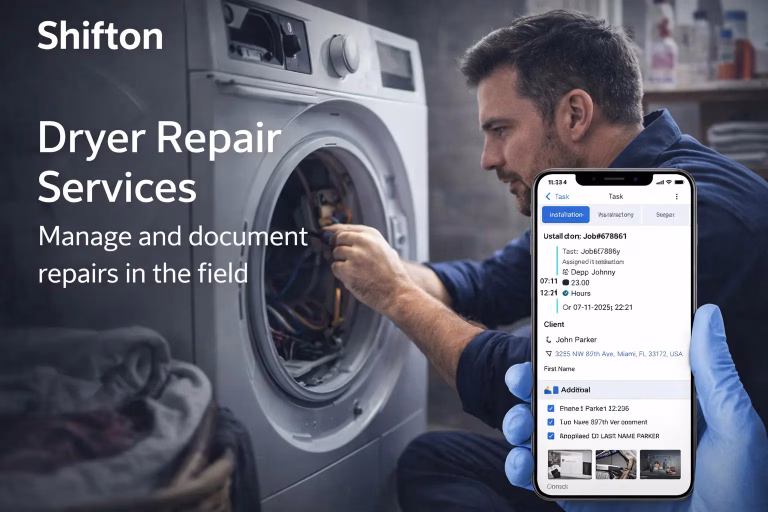 Trocknerreparaturdienste, die pünktlich und vollständig dokumentiert sind.